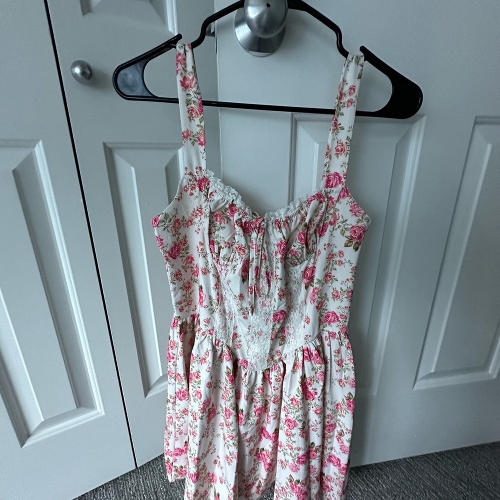 Floral Sundress with Pink Roses